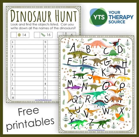 Free Dinosaur Printables to Practice Visual Motor and Handwriting ...