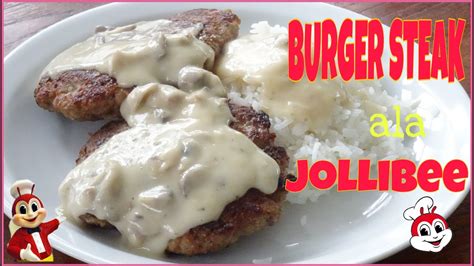 BURGER STEAK JOLLIBEE RECIPE | BURGER STEAK WITH MUSHROOM GRAVY SAUCE ...