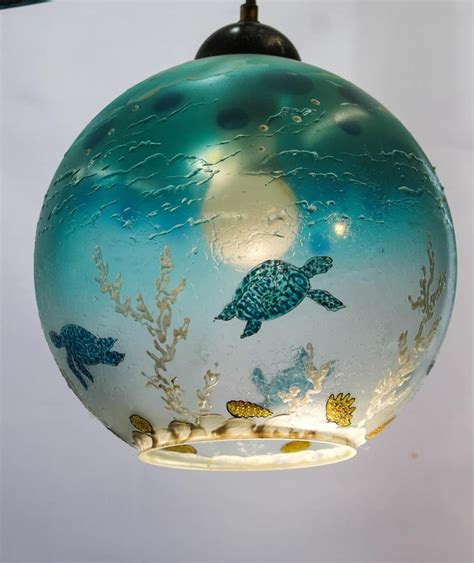 Beach Light Shade Glass Lamp Shade Kitchen island Lamp | Etsy | Glass lamp, Glass lamp shade ...