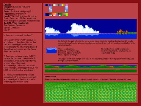 Genesis / 32X / SCD - Sonic the Hedgehog 2 - Emerald Hill Zone - The Spriters Resource