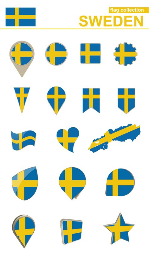 Sweden Flag Collection. Big set for design. 45837933 Vector Art at Vecteezy