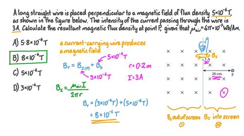 Question Video: Calculating Magnetic Flux Density at a Point | Nagwa