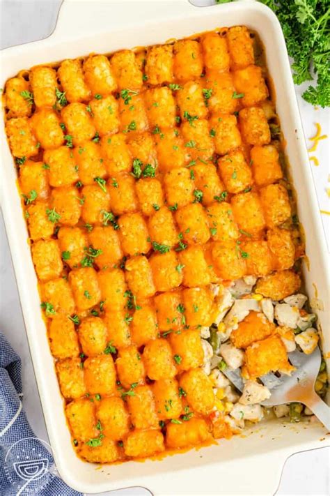 Chicken Tater Tot Casserole Recipe - Little Sunny Kitchen