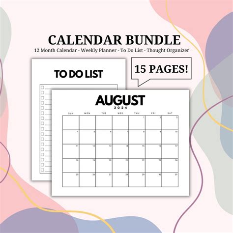 Minimalist Calendar Planner Printable Calendar Printable to Do - Etsy