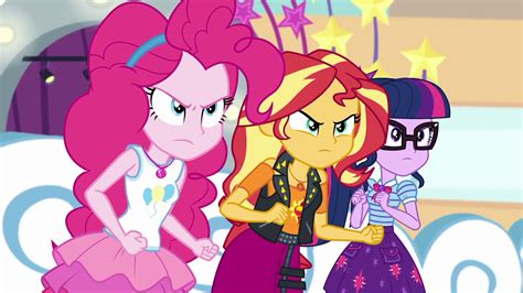 Image - Pinkie, Sunset, and Twilight angry at Vignette EGROF.png | My ...