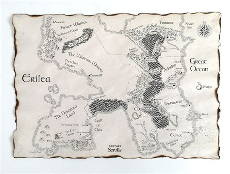 Throne of Glass Map Erilea Map Crown of Midnight Heir of - Etsy