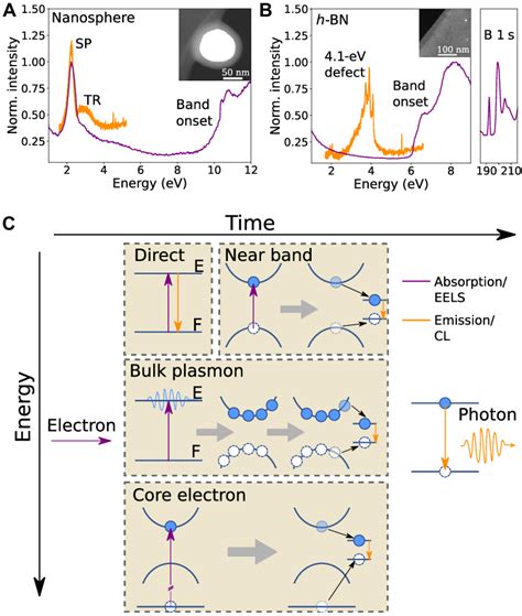 Photon emission pathways upon electron scattering. (A and B ...