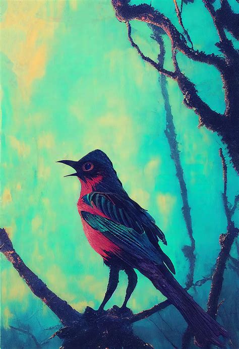 Bird of the forest, 01 Painting by AM FineArtPrints - Fine Art America