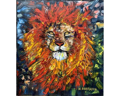 Abstract Lion Art Lion Painting Original Lion Face Painting | Etsy | Lion painting, Abstract ...