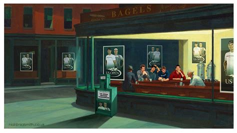 Nial Smith on Twitter | Nighthawks, Art parody, Night scene