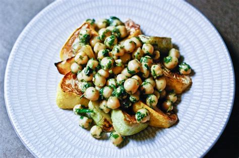 Roasted Patty Pan Squash and Herbed Chickpeas Recipe | Chocolate & Zucchini