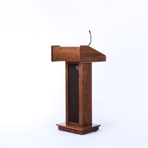 Walnut Podium With Mic Rental | Encore Events Rentals