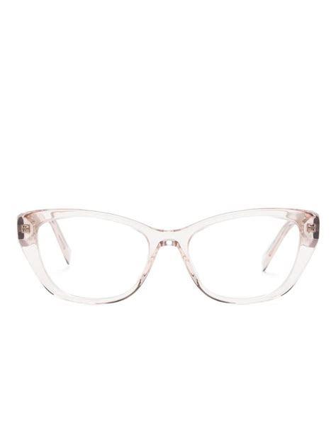 Prada Eyewear Transparent cat-eye Glasses | Pink | FARFETCH