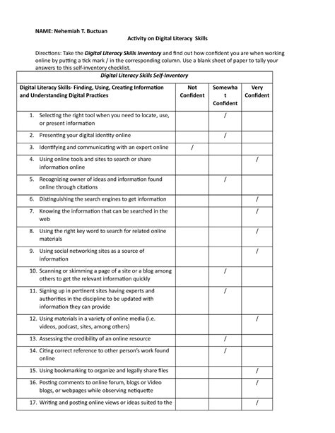 Activity on Digital Literacy SKills - NAME: Nehemiah T. Buctuan ...