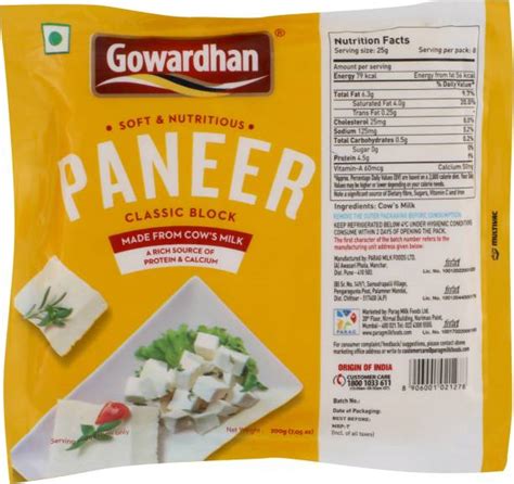 Cow Paneer Nutrition Facts - All About Cow Photos