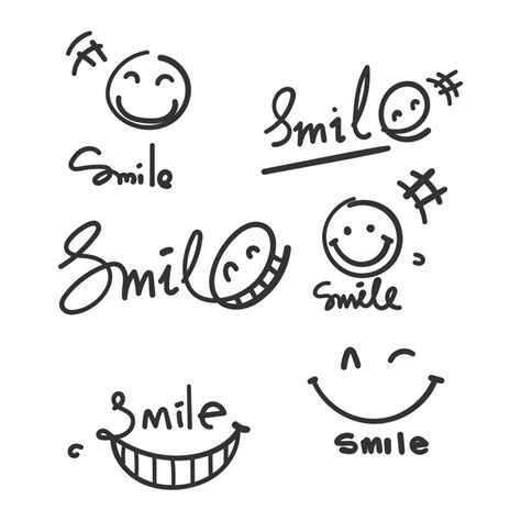 hand drawn doodle hand lettering smile illustration vector 16138375 ...