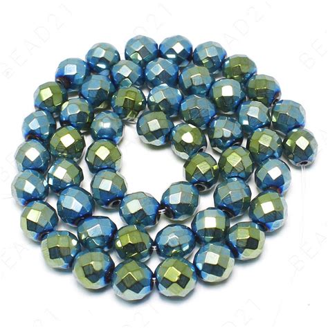 Faceted Hematite Metallic Beads Gemstone Natural Round Loose - Etsy