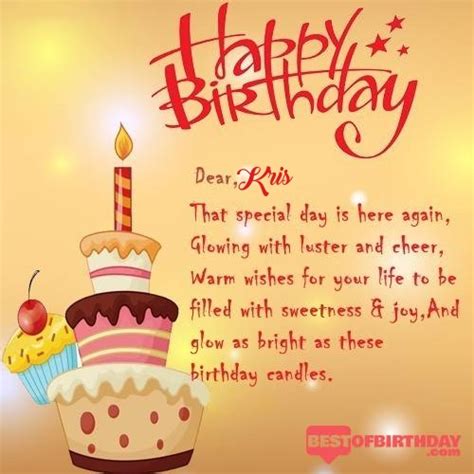 [ Kris ] Happy birthday Free online wishes Card - Best Of Birthday