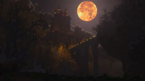 Halloween Haunted Castle Background | Gallery Yopriceville - High ...