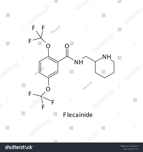 Flecainide Molecule Flat Skeletal Structure Class Stock Vector (Royalty Free) 2206660531 ...