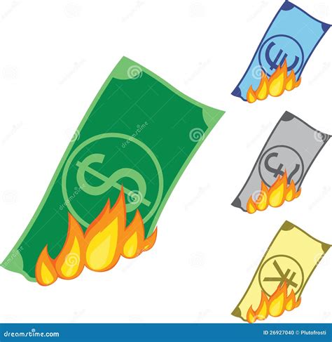 Burning money stock vector. Illustration of economy, euro - 26927040