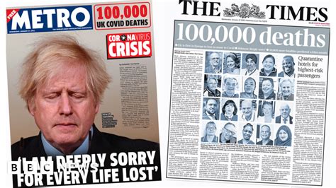 Newspaper headlines: Front pages mark UK's 100,000 Covid deaths | Flipboard