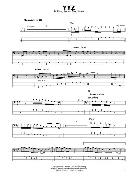 YYZ by Rush - Easy Bass Tab - Guitar Instructor