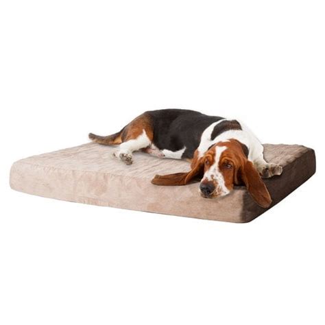 PETMAKER Memory Foam Dog Bed with Removable Cover, Brown - Walmart.com ...