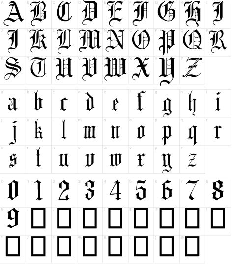 English Gothic, 17th c. Font Download