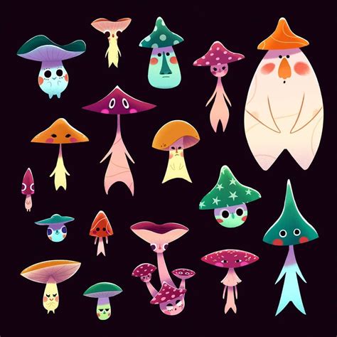 Cartoon Mushroom Drawing Indie - canvas-plex