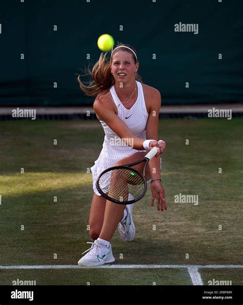 Hannah Klugman in action in the Girls singles on day seven of the 2023 ...