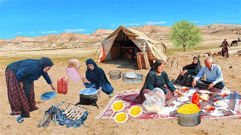 IRAN Village Cooking: Relaxing video about making Eggplant Tomato & a Dinner by Lor family ️ 4k ...