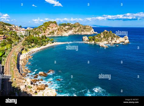 Beautiful beach at Isola Bella in Taormina, Sicily, Italy Stock Photo - Alamy