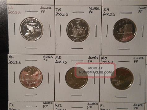 25 Silver Proof Quarters In, All Different - 30314a