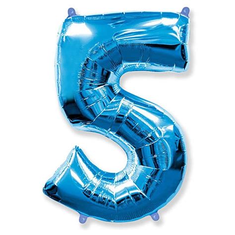 42″ NUMBER 5 - BLUE in 2021 | Balloons, Number balloons, Mylar balloons