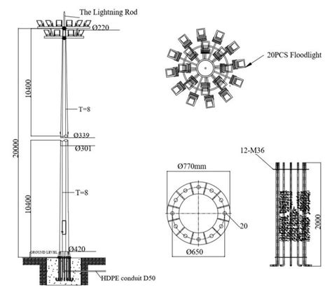 China High Mast Light Pole with Ladder Suppliers, Manufacturers ...