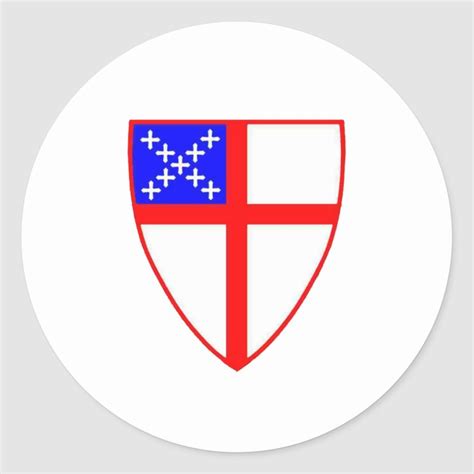 Episcopal Shield Classic Round Sticker | Zazzle.com | Round stickers, Episcopal, Custom stickers