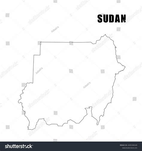 Vector Illustration Outline Map Sudan Highdetail Stock Vector (Royalty Free) 2205340145 ...