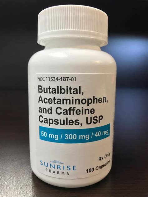 Butalbital, Acetaminophen, and Caffeine Capsules - Sunrise Pharmaceutical, Inc.