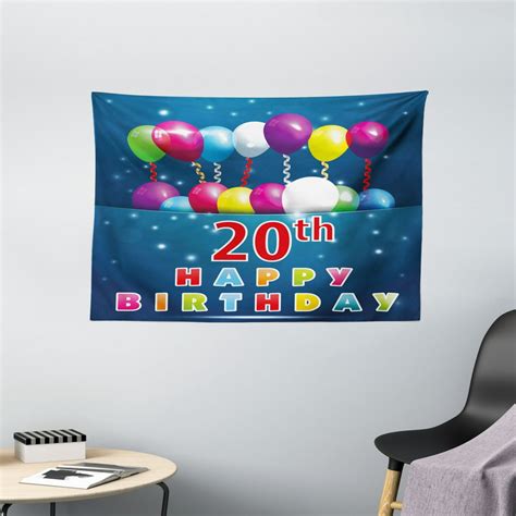 20th Birthday Decorations Tapestry, Sweet 20 Birthday Party with ...