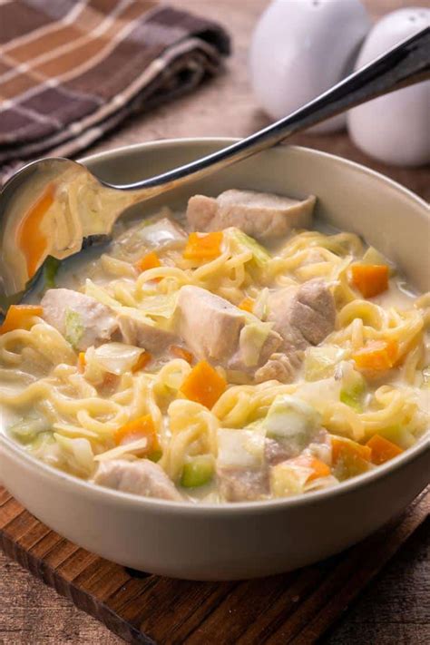 Creamy Chicken Ramen Soup - Easy Meal Recipe - Dinner - Lunch - Party Food