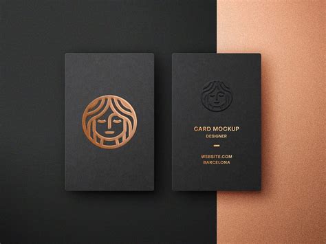 Foil Embossing Business Card Mockup