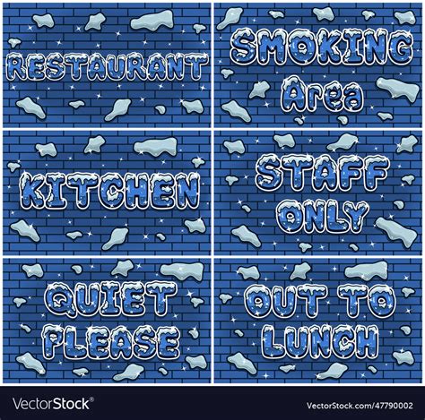 Cartoon set of lettering with snow ice font Vector Image