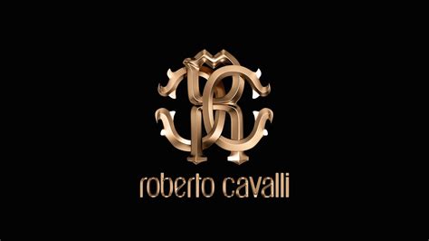 Luxury Roberto Cavalli Brand - Gold logo on the wallpaper