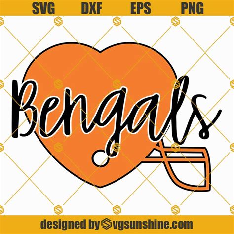 Bengals Football Helmet Heart SVG, Bengals SVG, Football Mascot SVG ...