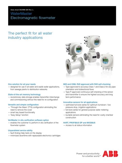 ABB Electromagnetic Flowmeter F, V & W Series - Data Sheet | PDF | Flow ...