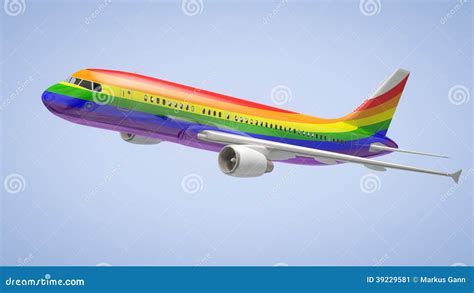 Airplane Rainbow Colours Stock Illustration - Image: 39229581