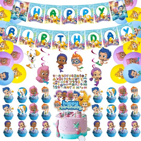 Buy Bubble Guppies Birthday Party Supplies 100 Pcs Bubble Guppies ...