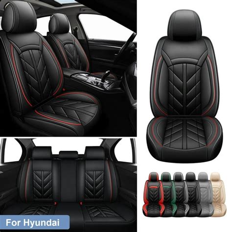 Car Seat Covers for Hyundai, 5 Seats Full Set, Waterproof Pu Leather ...