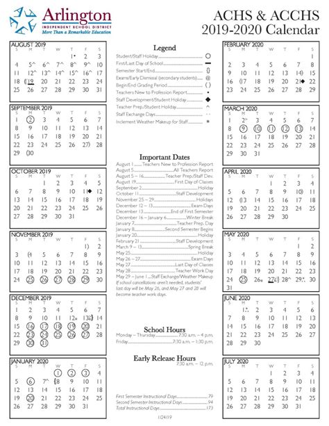 Arlington High School Calendar 2023 - Schoolcalendars.net